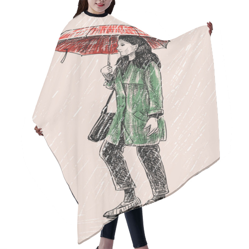 Personality  Girl In The Rain Hair Cutting Cape