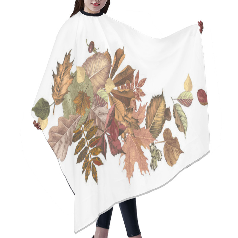 Personality  Autumn Background With Flying Leaves Hair Cutting Cape