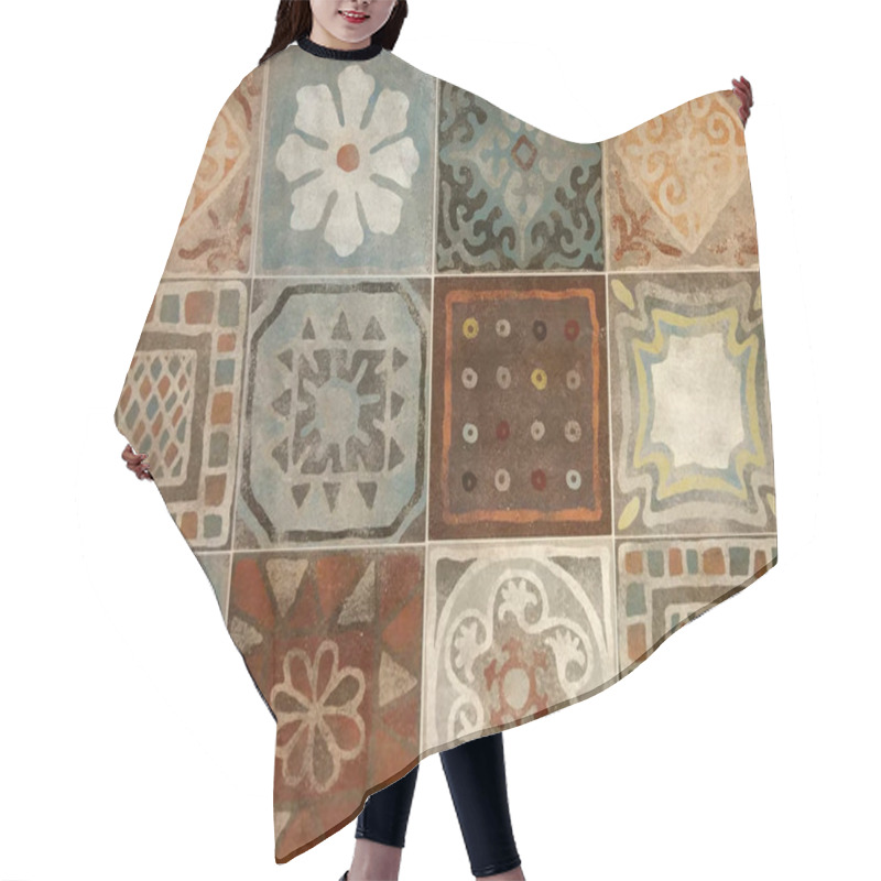 Personality  Ceramic Floor And Wall Tiles As Background Hair Cutting Cape