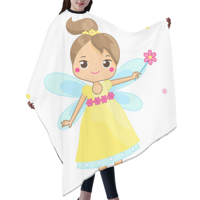 Personality  Cute Fairy Flapping Magic Wand. Cartoon Flying Fairy, Pixie, Elf Character. Vector Illustration Hair Cutting Cape