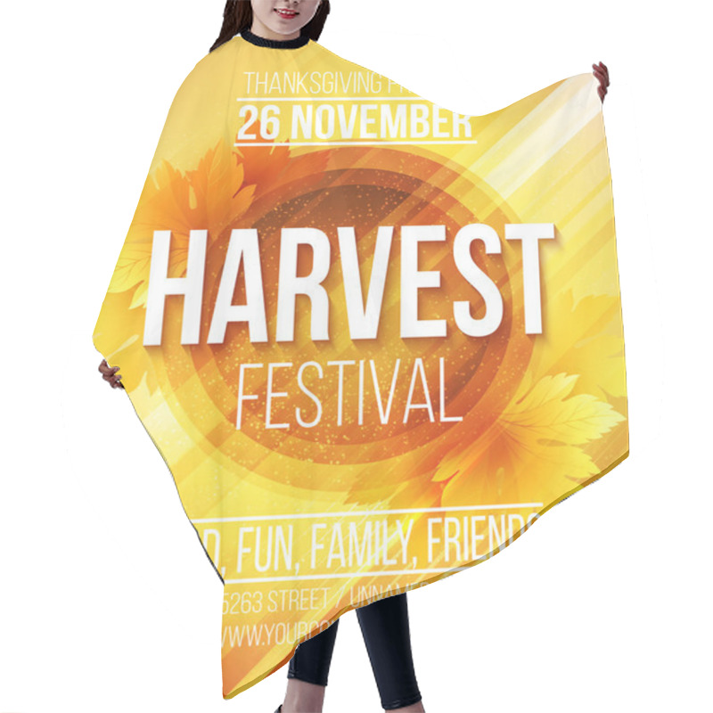 Personality  Harvest Festival Poster. Vector Illustration  Hair Cutting Cape