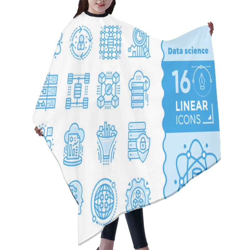 Personality  Linear Icon Set Of Data Science Technology And Machine Learning  Hair Cutting Cape