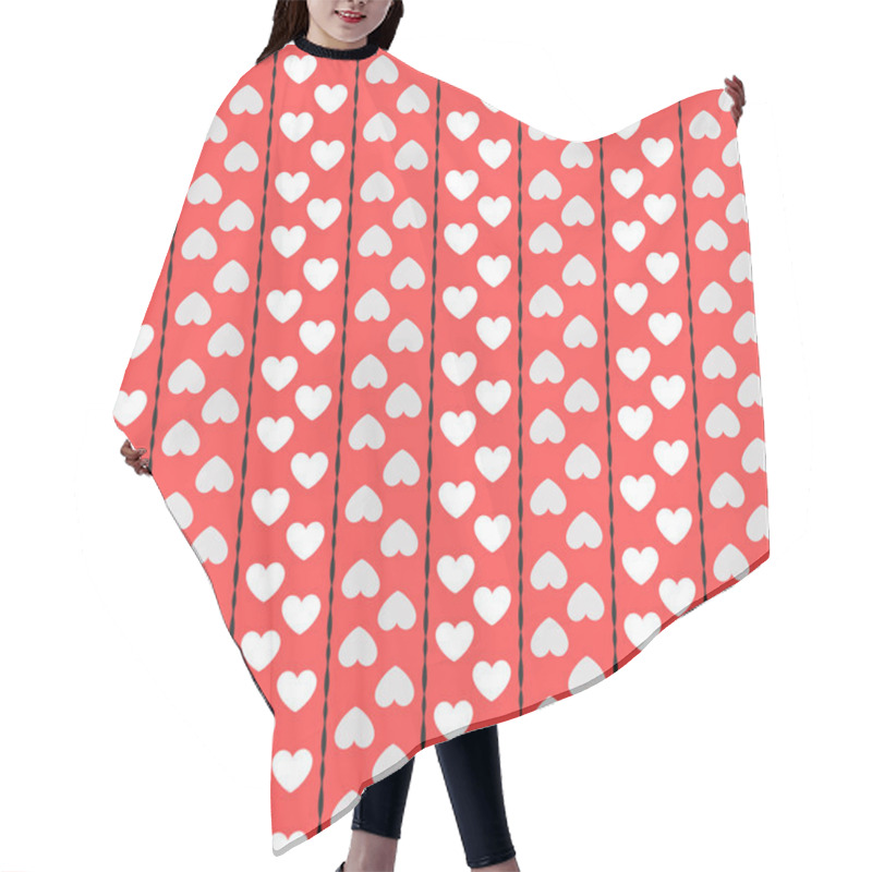 Personality  Seamless Geometric Pattern With Hearts. Vector Illustration Hair Cutting Cape