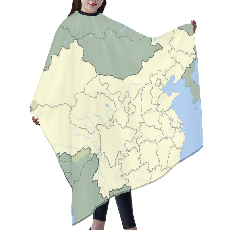 Personality  China Map Hair Cutting Cape