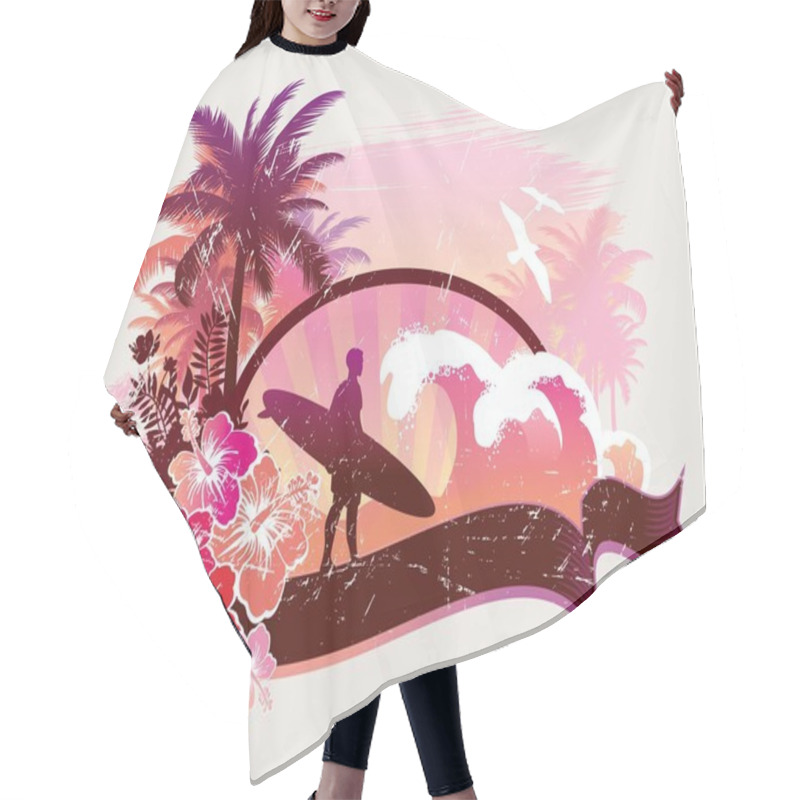 Personality  Surfer On A Beach Hair Cutting Cape