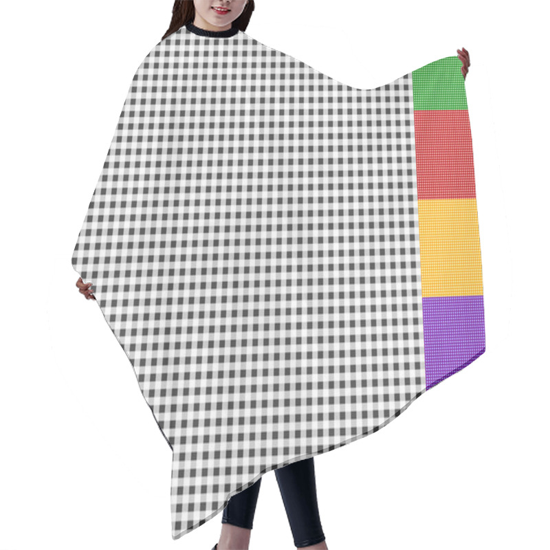 Personality  Set Of Checkered Patterns Hair Cutting Cape