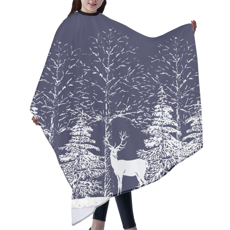 Personality  Snowy Forest Hair Cutting Cape