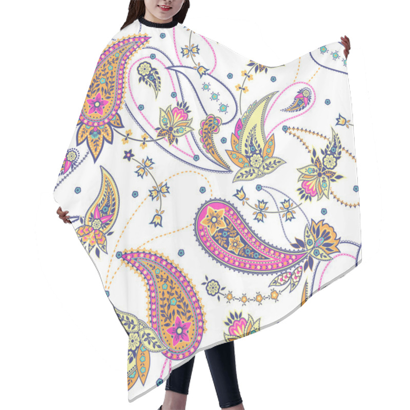 Personality  Vector Seamless Gentle Romantic Floral Paisley Pattern Hair Cutting Cape