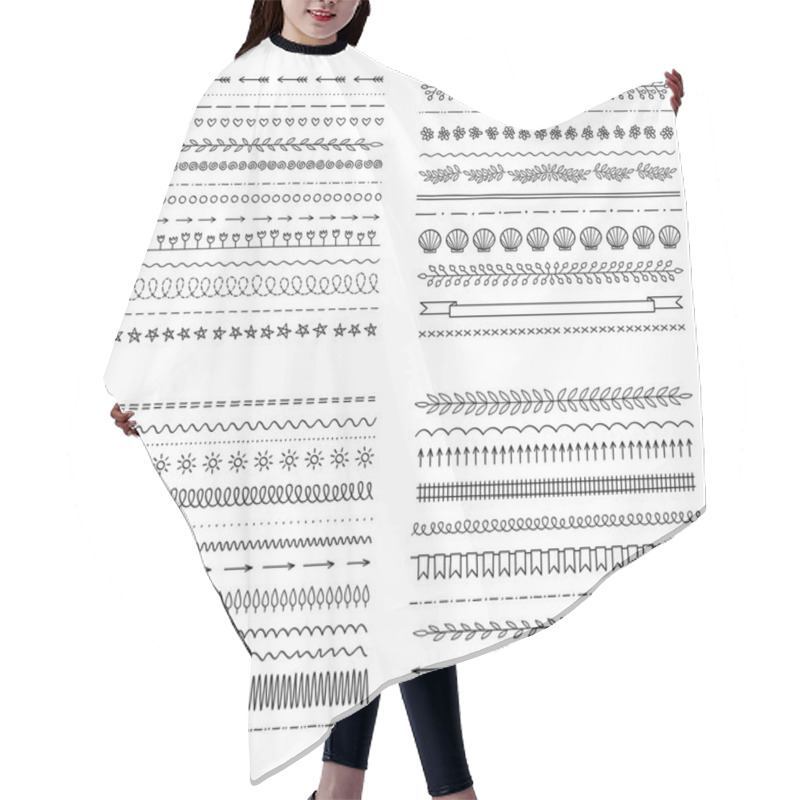 Personality  Vector Lines Set Hair Cutting Cape