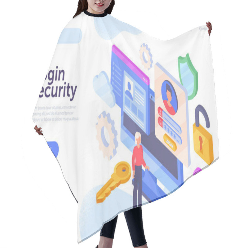 Personality  Account Login And Password Concept Hair Cutting Cape