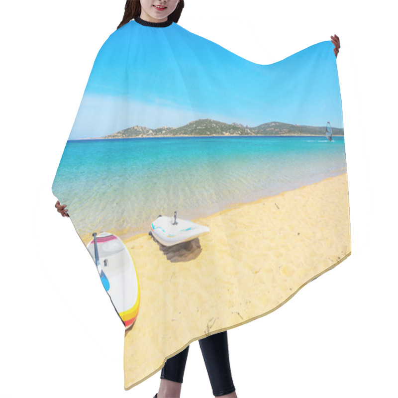 Personality  Surfboards On A Golden Beach In Porto Pollo Hair Cutting Cape