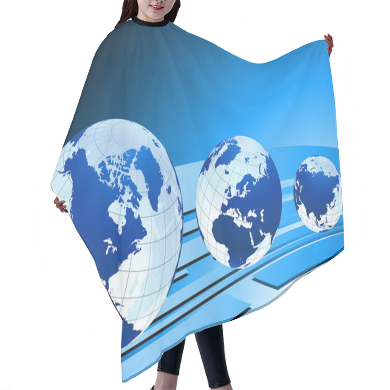 Personality  Original Vector Illustration Globes And Maps Ideal For Business Concepts Hair Cutting Cape