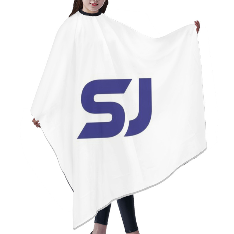 Personality  SJ JS Letter Logo Design Vector Template Hair Cutting Cape