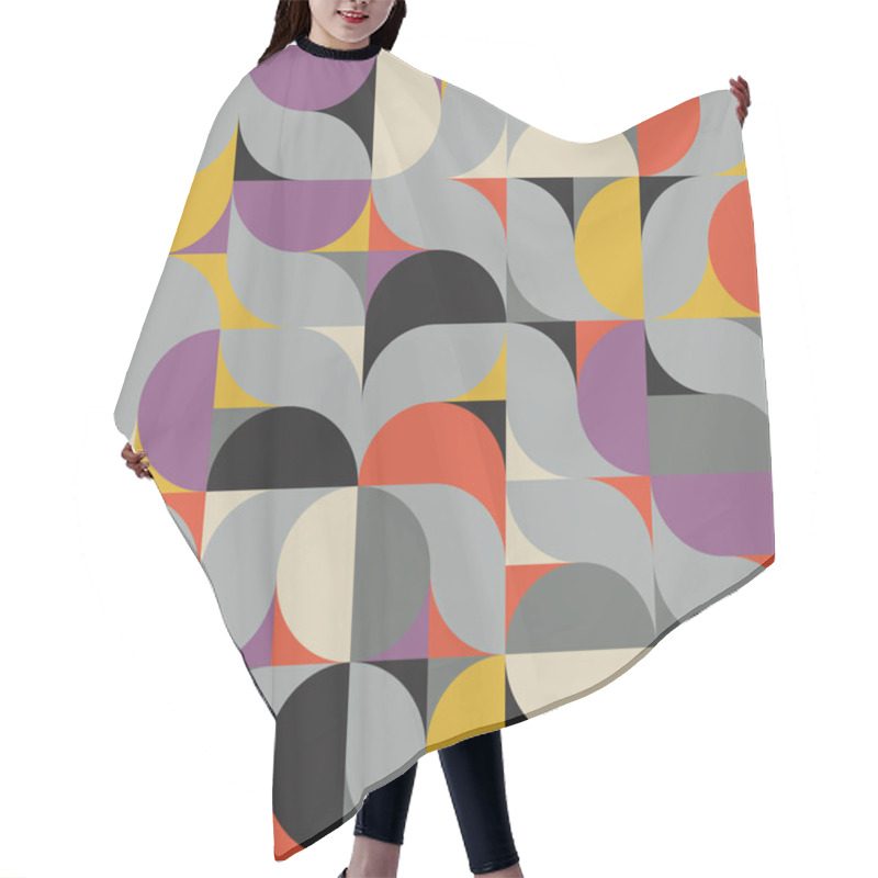 Personality  Modern Art Pattern Inspired By Bauhaus Design Made With Abstract Geometric Shapes And Bold Forms. Digital Graphics Elements For Poster, Cover, Art, Presentation, Prints, Fabric, Wallpaper And Etc. Hair Cutting Cape