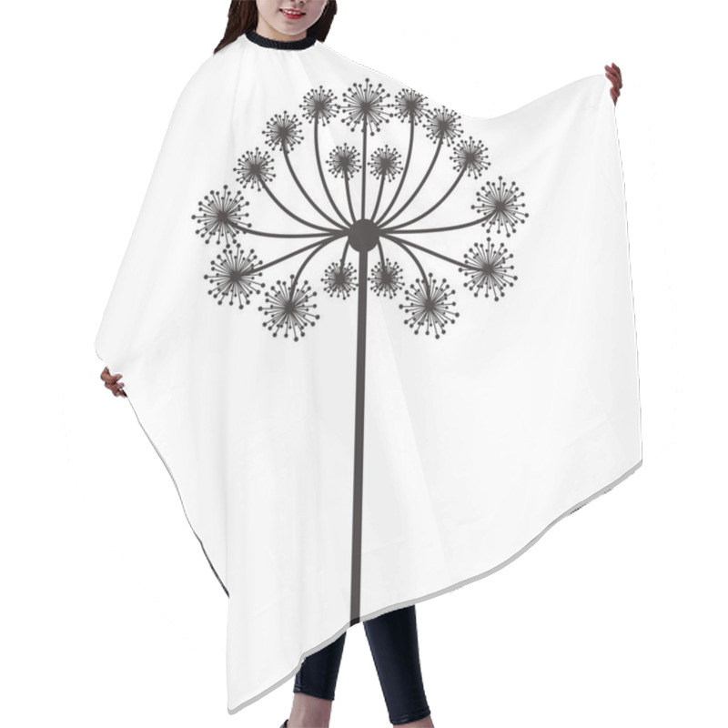 Personality  Silhouette Dandelion With Stem And Pistil Hair Cutting Cape