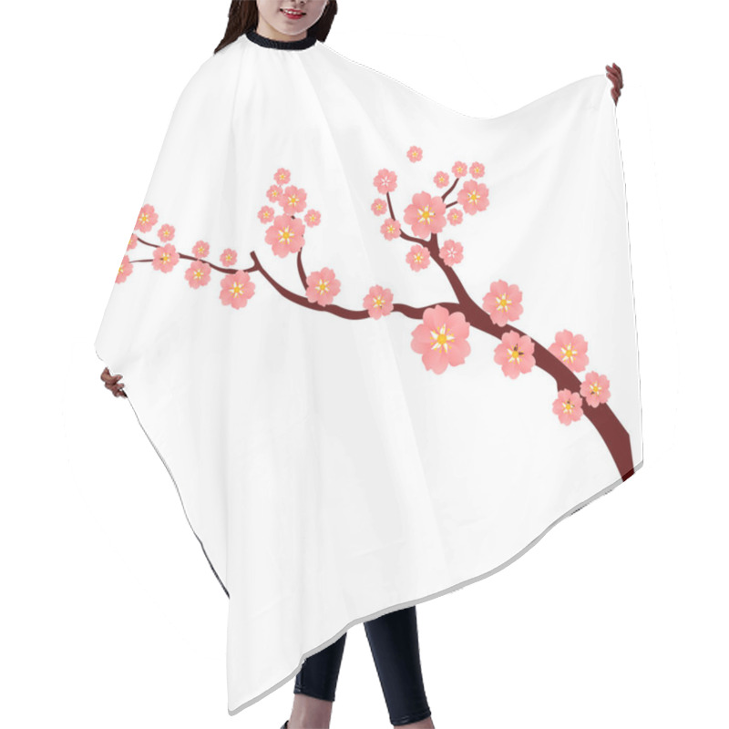 Personality  Vector Sakura Branches And Flowers Hair Cutting Cape