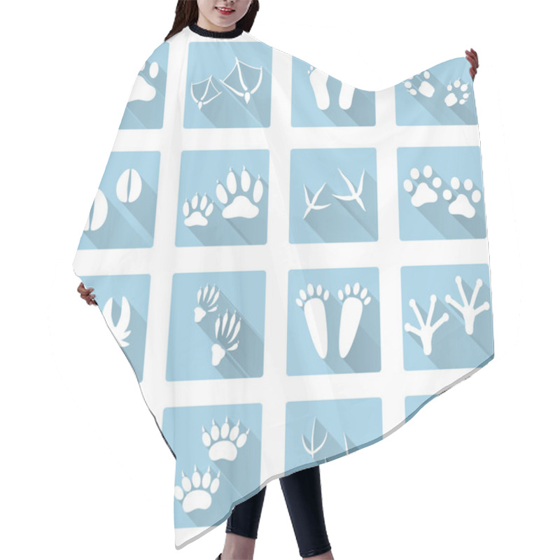 Personality  Basic Animal Footprints Flat Shadow Icon Set Eps10 Hair Cutting Cape