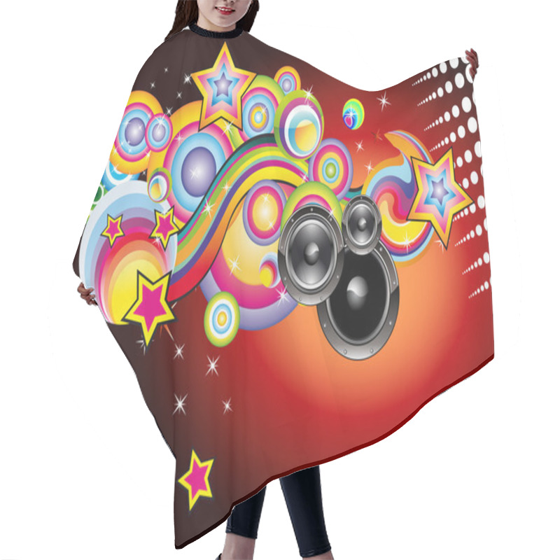 Personality  Disco Music Background Hair Cutting Cape