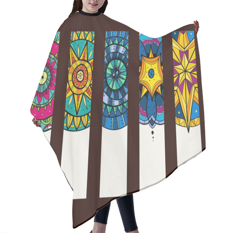 Personality  Set 2 Of Banners, With Hand Drawn Mandalas Hair Cutting Cape