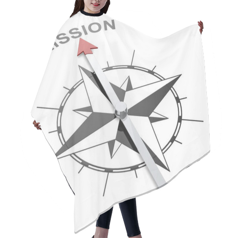 Personality  Compass Pointing Toward Mission Word Isolated, 3d Rendering Hair Cutting Cape