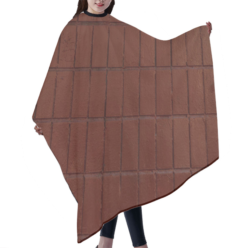 Personality  Dark Brown Wall With Old Bricks, Full Frame Background      Hair Cutting Cape