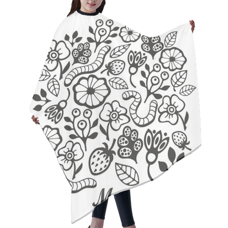 Personality  Flora And Fauna Background. Hair Cutting Cape