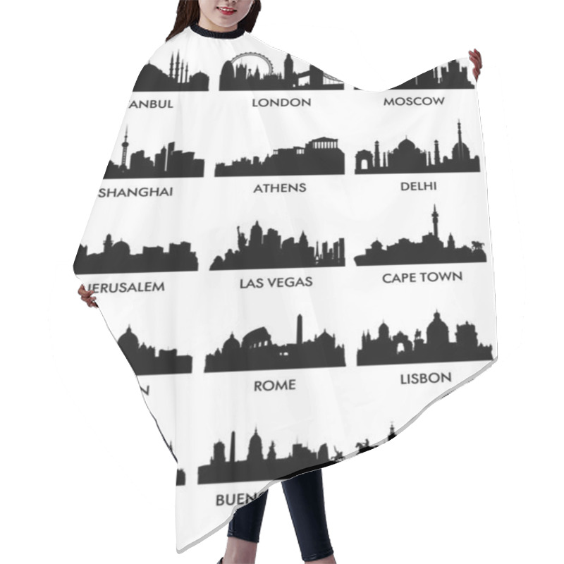 Personality  City Silhouette Vector 3 (15) Hair Cutting Cape