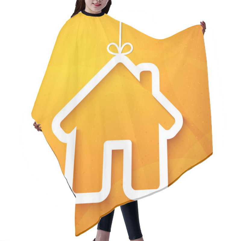 Personality  Paper House On Orange. Christmas Applique Background Hair Cutting Cape