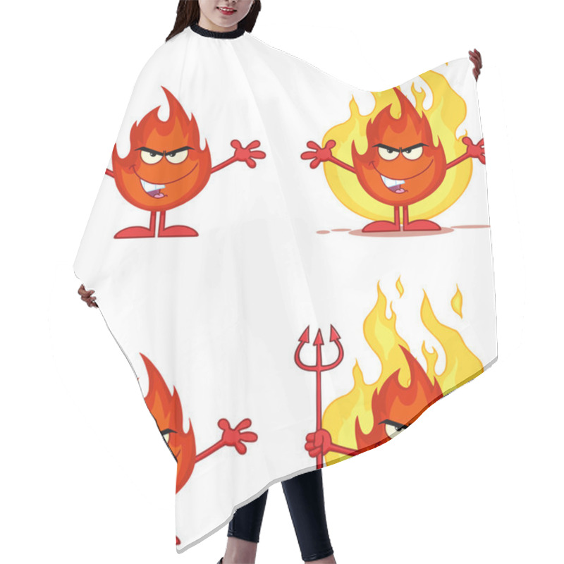 Personality  Flame Cartoon Character 5. Collection Set Hair Cutting Cape