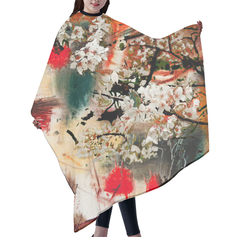 Personality  Spring Motif Abstract Background Hair Cutting Cape