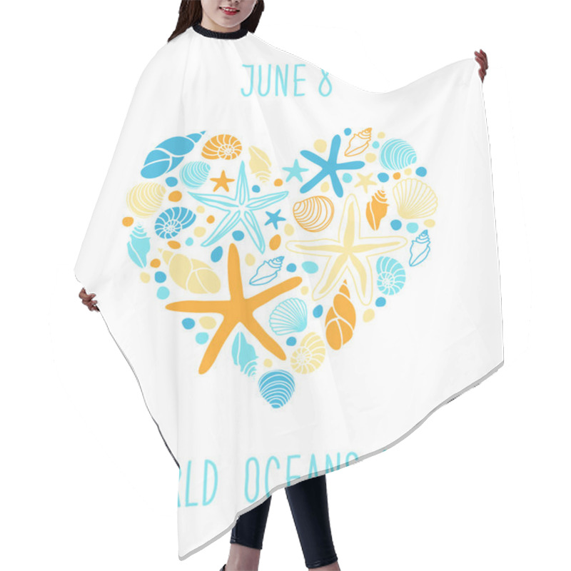 Personality  Cute World Oceans Day Background Hair Cutting Cape