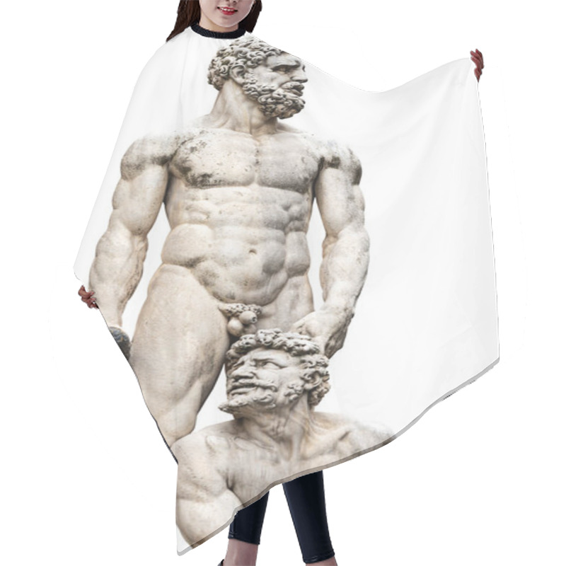 Personality  Marble Statue Of Hercules And Cacus Isolated On White Background, By Baccio Bandinelli (1493-1560), Piazza Della Signoria, Florence, Tuscany, Italy, Europe. Hair Cutting Cape