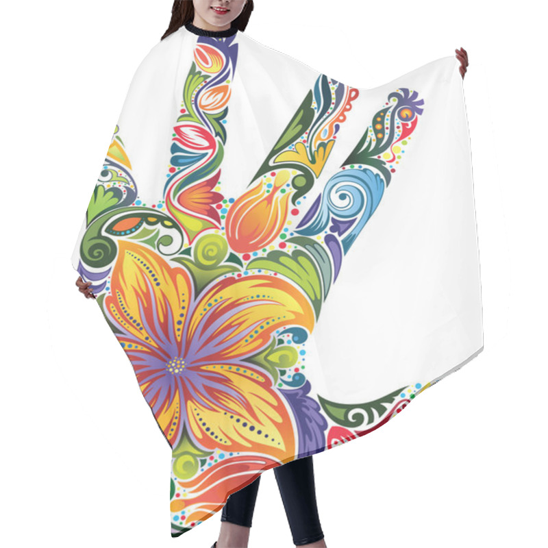 Personality  Palm-flower Hair Cutting Cape