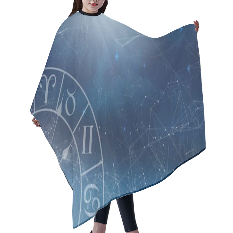 Personality  Digital Composite Of Astrology Zodiac With Connecting Lines Hair Cutting Cape