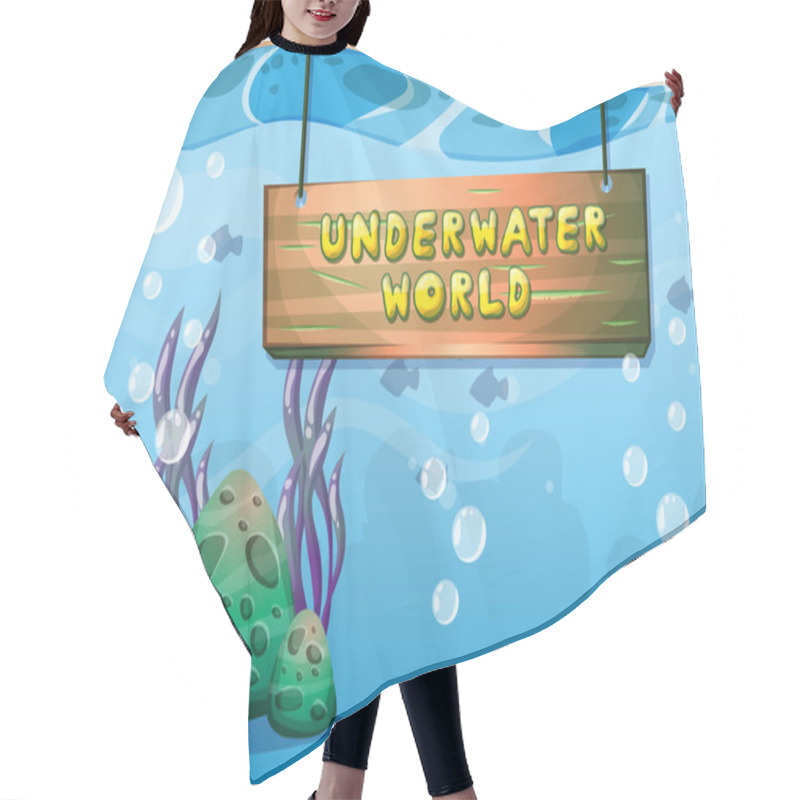 Personality  Cartoon Vector Underwater Background With Separated Layers For Game Art And Animation Hair Cutting Cape