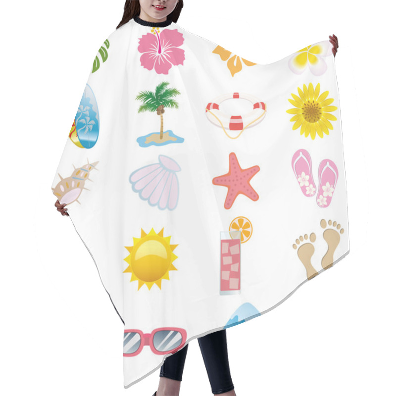 Personality  Summer Icons Set Hair Cutting Cape