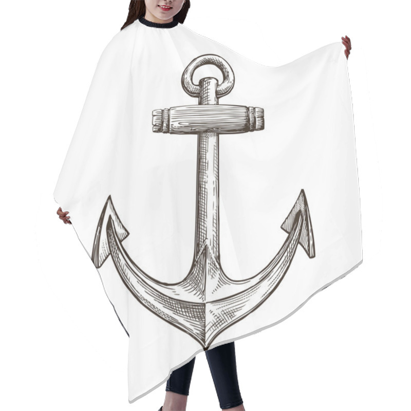 Personality  Hand Drawn Sketch Anchor. Vector Illustration Hair Cutting Cape