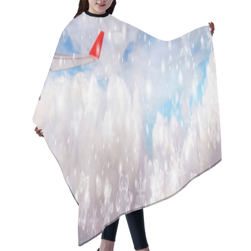 Personality  Snowflake New Year Winter Pattern On Blurred Defocused Backgroun Hair Cutting Cape