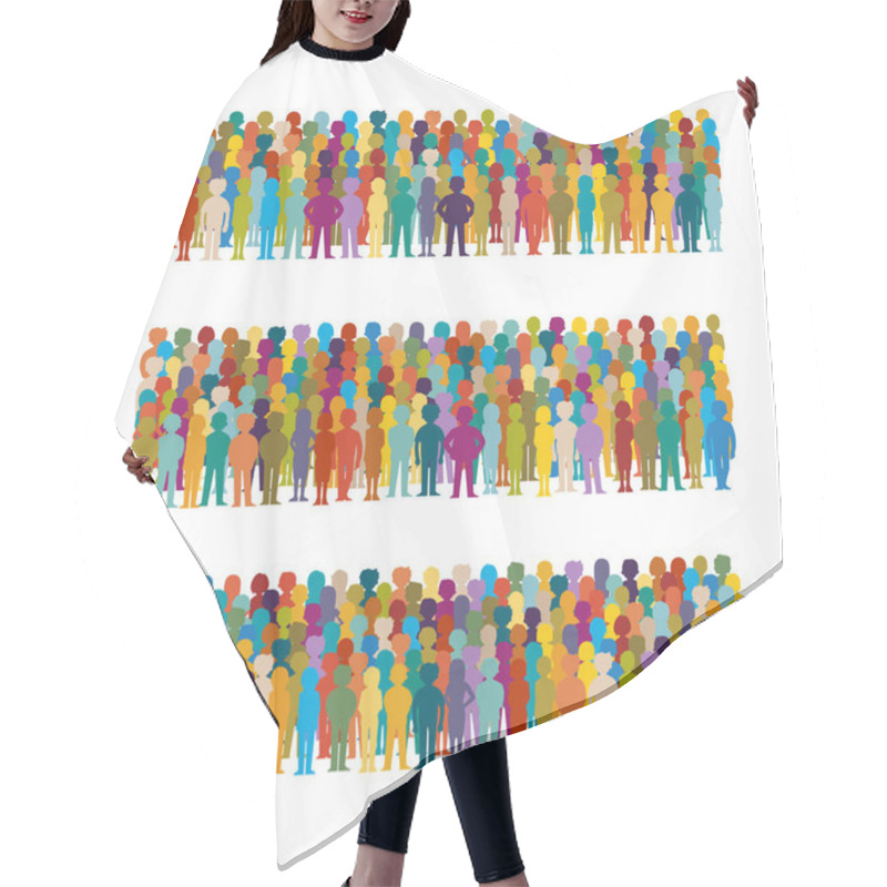 Personality  Set Of Vector People Groups Arranged In A Row In Flat Style Hair Cutting Cape