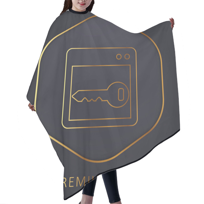 Personality  Blank Window With Key Golden Line Premium Logo Or Icon Hair Cutting Cape