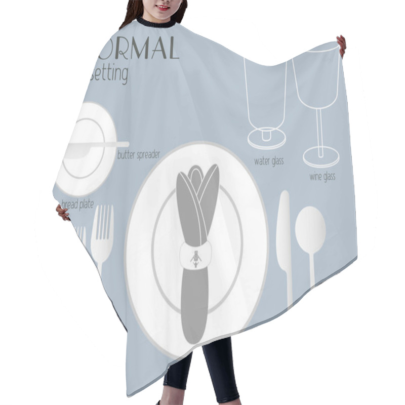 Personality  INFORMAL TABLE SETTING Hair Cutting Cape