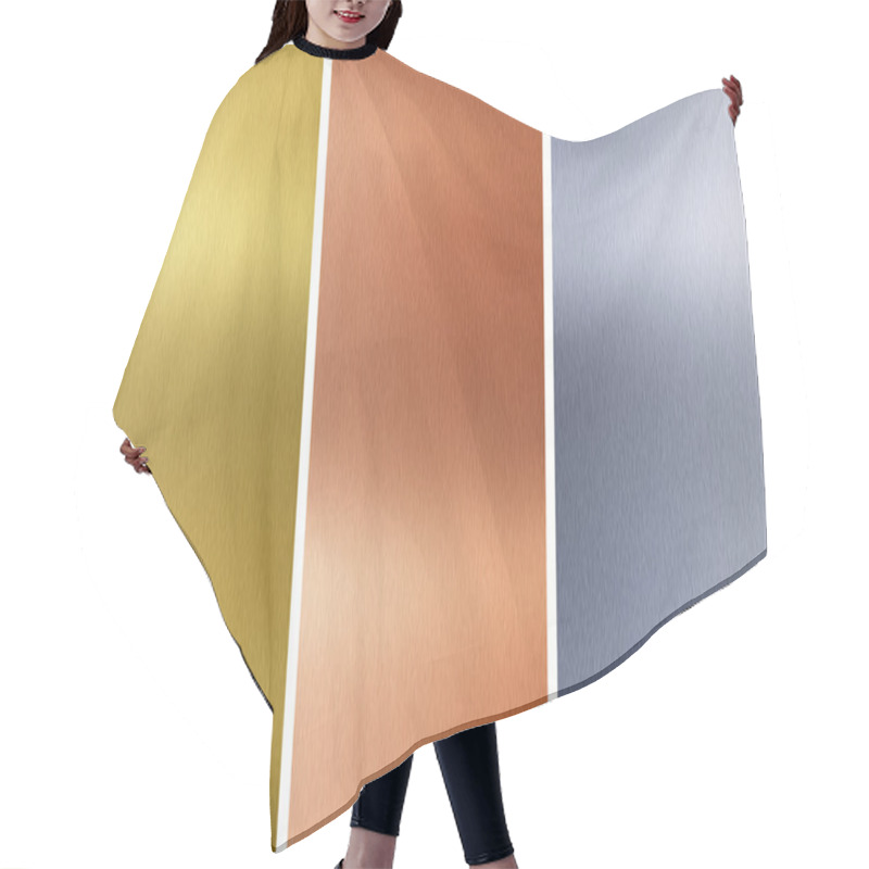 Personality  Aluminum, Bronze And Brass Stitched Textures Hair Cutting Cape