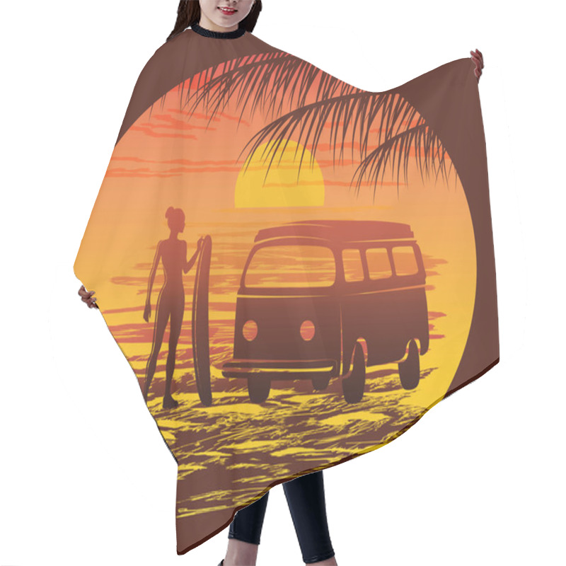 Personality  Surf Silhouettes, Vector Illustration Hair Cutting Cape