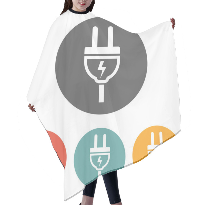 Personality  Electric Plug Icon Hair Cutting Cape