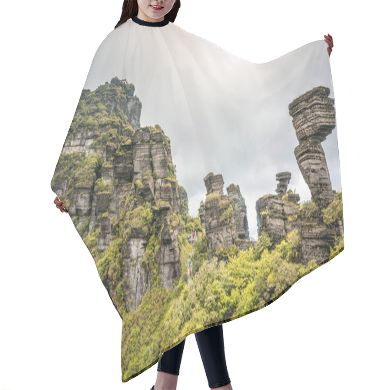 Personality  Fanjingshan Old Golden Summit Scenery And Mushroom Shaped Stone  Hair Cutting Cape