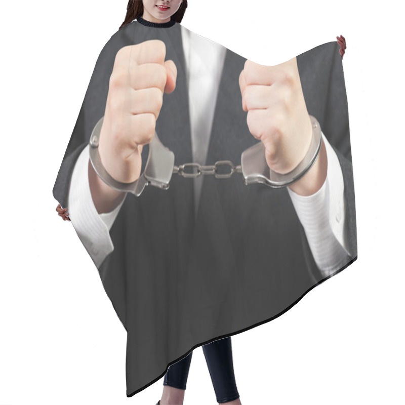 Personality  Handcuffs On Hands Hair Cutting Cape