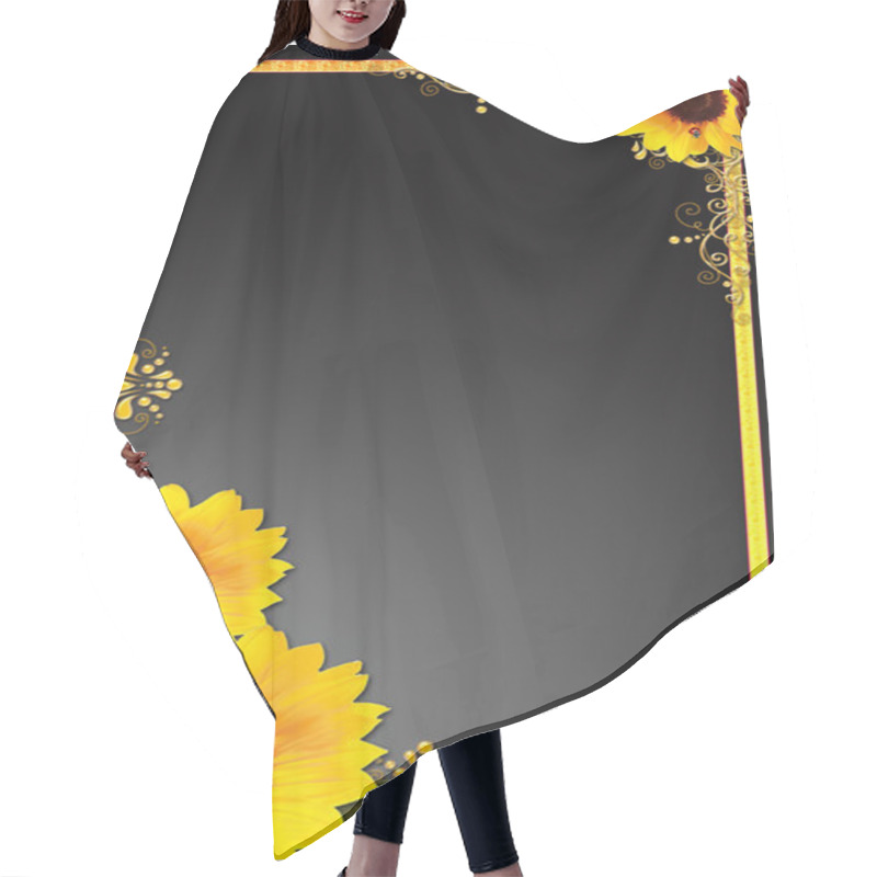 Personality  Sunflower Frame Hair Cutting Cape