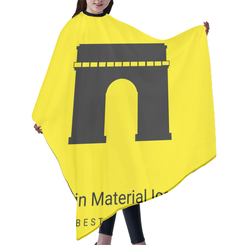 Personality  Arc De Triomphe Minimal Bright Yellow Material Icon Hair Cutting Cape