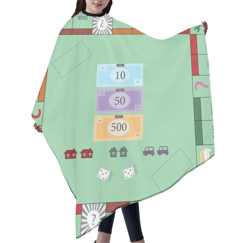 Personality  Frame Of Board Game ,Funny Frame,Board Games,Vector Illustrations Hair Cutting Cape