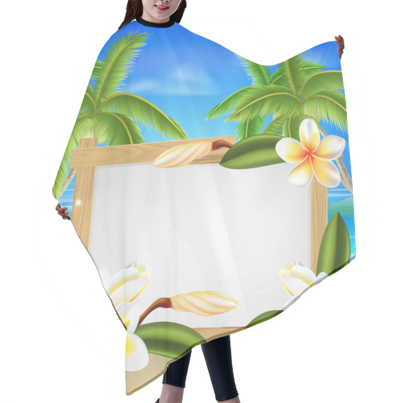 Personality  Beach Frangipani Beach Summer Sign Hair Cutting Cape